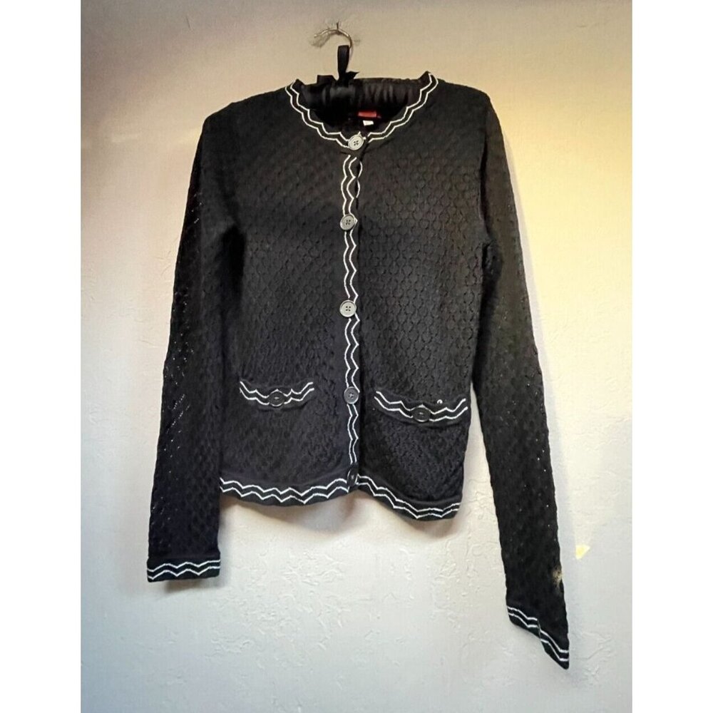 Missoni for Target Black Textured Cardigan Sweater Jacket Womens Small Casual
